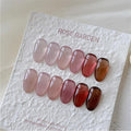 GAOY 16ml 6 Colors Jelly Gel Nail Polish, Nude Red Pink Brown Transparent Sheer Gel Polish Kit for Salon Manicure and Nail Art DIY at Home, Rose Garden