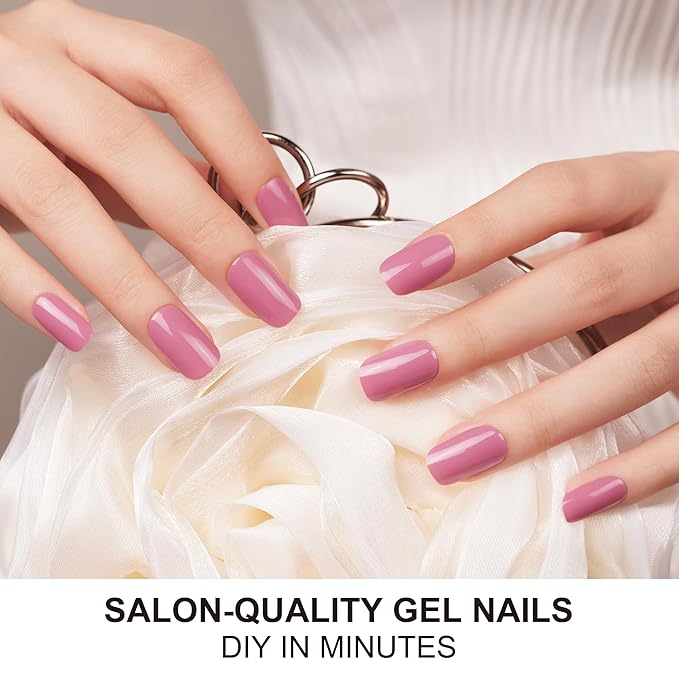 DANNI & TONI Semi Cured Gel Nail Strips Fuchsia (Pink Lemonade) Glossy Gel Nail Wraps 28 Stickers