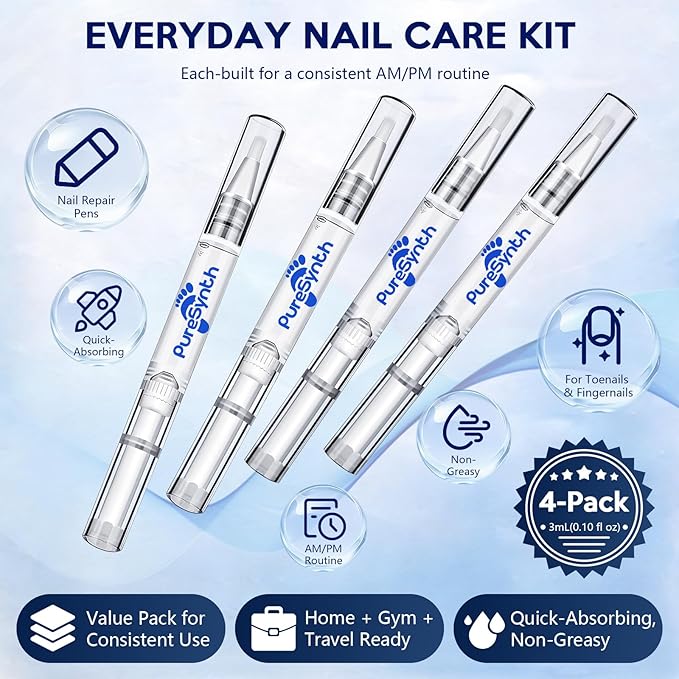 Extra Strength Nail Fungus Repair Pen (OTC Maximum Strength), 25% Undecylenic Acid + Aloe & Vitamin E, For Thick Yellow Discolored Nails, 24 mL (0.81 fl oz) Total, 8-Pack,Designed in USA