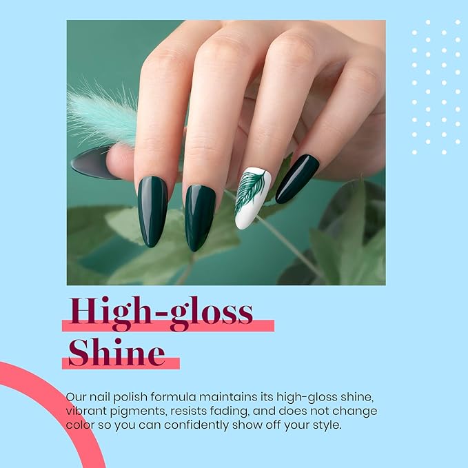 Beetles Green Gel Nail Polish, 15ML 0.51OZ Dark Green Color Soak Off UV Nail Lamp Forest Color Gel Polish Manicure Salon DIY Nail Art Design Decoration at Home Gift for Women