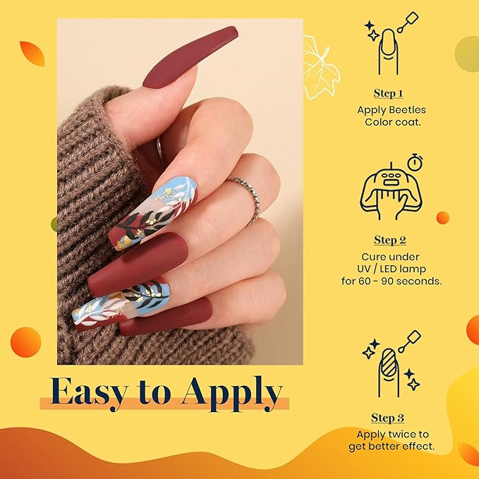 Beetles Spring Gel Polish Set, 6 Colors Green Yellow Orange Gel Nail Polish Colors Sunset Leaves Soak Off Nail Art Lamp UV LED Cured Manicure Nail at Home Gifts for Women st patricks day