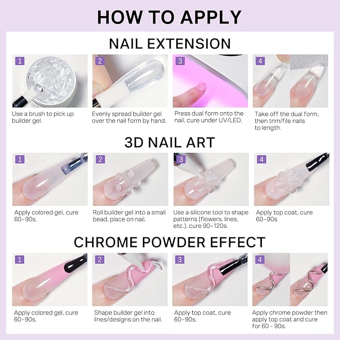 MIZHSE Hema-Free Solid Builder Gel for Nails, 60g Non-sticky 3D Sculpting Gel for Nail Art Clear Hard Molding Gel U V/LED Soak Off Extension Gel for Woman Girl Home DIY Manicure