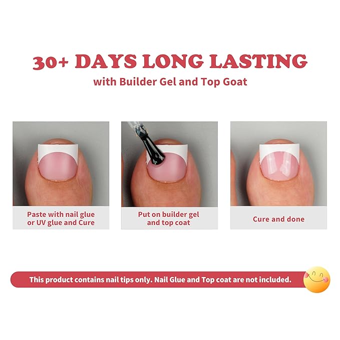 Extra Short Toe Nail White French Tip BERRY PINK,Soft Gel False Toenail Extension Kit,Thick Sharp Square Press On,Need Builder Gel & Apply Top Coat, No Glue included,for DIY x16 Sizes 224 pcs
