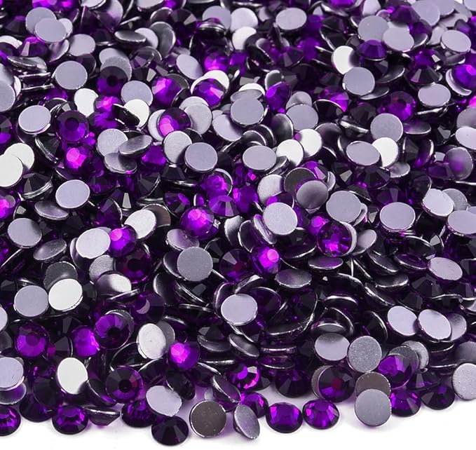 Blinginbox SS16 Violet Flatback Rhinestones for Crafting DIY Decorations Glass Gems for Bedazzling Crafts Nail Art Shoes Glue Fix Diamonds 4mm 0.15inches 1440pieces