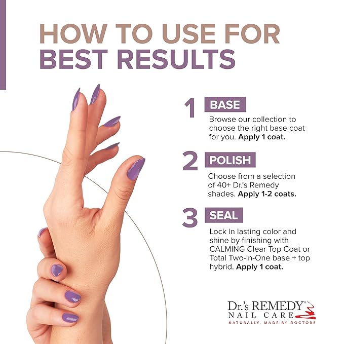 Dr’s Remedy Enriched Nail Polish: Non Toxic, All Natural, and Organic - Doctor Formulated: Strengthens, Restores, Heals, and Protects '24-Free' - PLUCKY Plum
