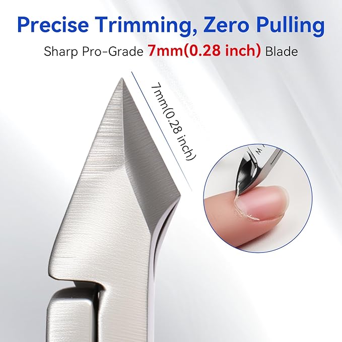 Makartt Cuticle Nipper - 7mm Full Jaw Stainless Steel Cuticle Trimmer, Double Spring Precision Cuticle Cutter, Ergonomic Portable Manicure Tool for Home & Salon Nail Prep and Care (1PC Black)
