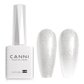 CANNI Glitter Silver Gel Nail Polish, 1Pcs Silver Sparkly Gel Polish Shiny Glitter Color Soak Off U V Nail Manicure Salon DIY at Home