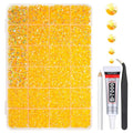 Orange Yellow AB Resin Rhinestones w B7000 Jewelry Glue for Bedazzling Crafting 2mm-6mm Flatback Jelly Stones Diamonds Gems Bedazzler Kit for Nails Face Eyes Makeup Tumblers Bottles DIY Crafts
