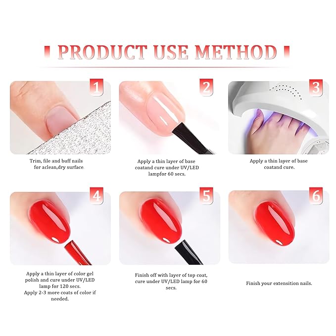 15ml Bright Red Gel Nail Polish, Neon Red Gel Polish, Coral Color Same Color Same Bottle, High Gloss U V Soak Off Nail, DIY Sparkle Manicure Salon
