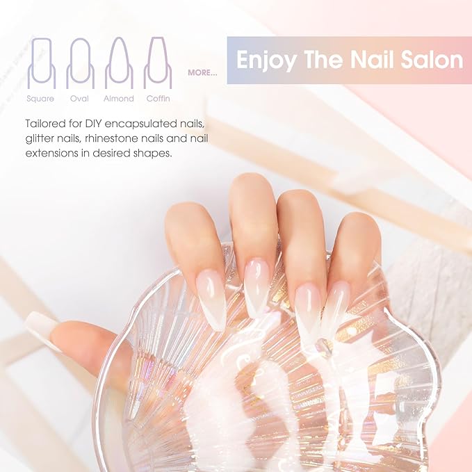 ROSALIND Soft Pink&Opal Extension Gel, 2 PCS 2oz Opal Poly Nail Gel kit Pink Nail for Nail Art Decoration, Builder Pink Gel Nail Thickening Poly Nail Gel Tube Easy to DIY Use Need UV Lamp