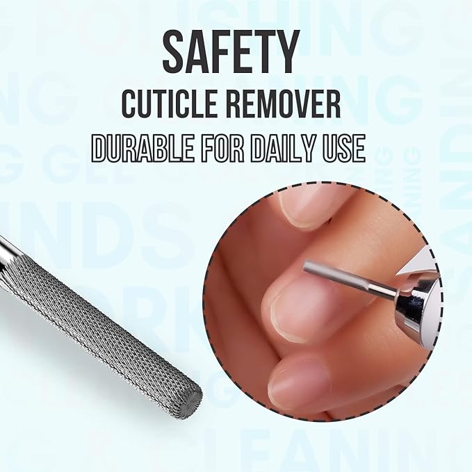Makartt Cuticle Nail Drill Bit with Nail Rhinestone Glue for Nails Bundle, Safety Tungsten Carbide Cuticle Remover Drill Bit, Super Strong Gel Nail Glue for Rhinestones for Nails