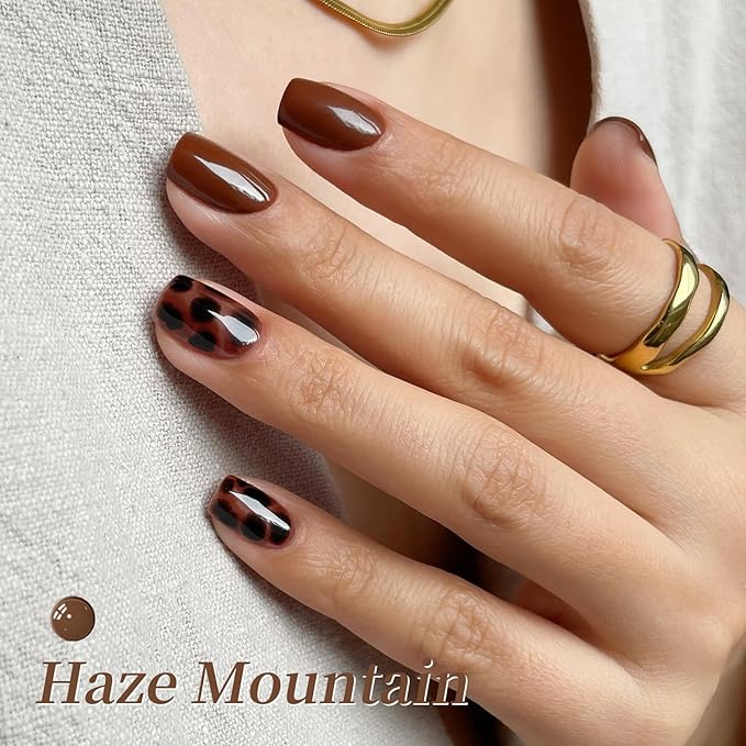 BORN PRETTY Nude Gel Nail Polish Set 6 Colors Grey Brown Chocolate Coffee Gel Polish Kit for Salon Manicure and Nail Art DIY at Home