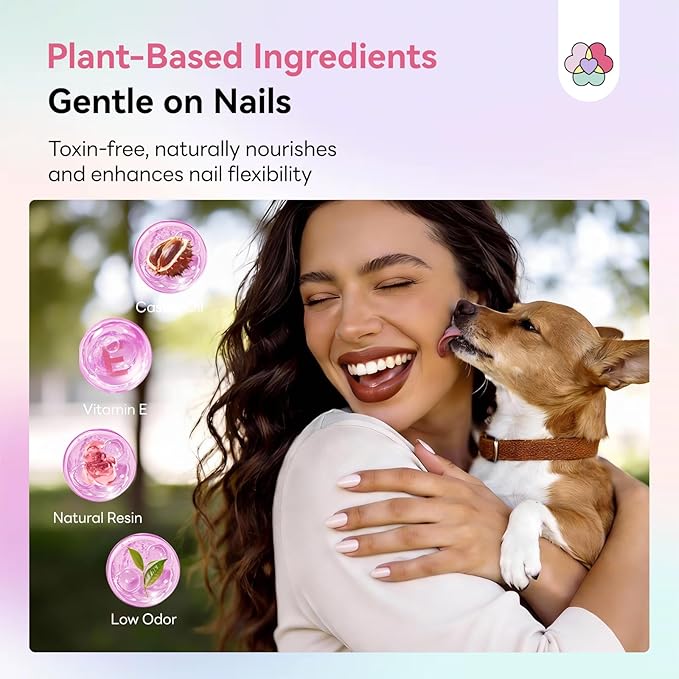 SAVILAND Hema-Free Poly Extension Gel Nail Kit: 15 Colors Poly Gel Nail Kit for 4 Weeks Lasting, White Jelly Nude Brown Glitter Cat Eye with Slip Solution U V Lamp for Nail Art Home Salon Daily DIY