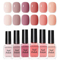 6 Colors Nail Polish Set, Neutral Nude Beige Dusty Pink Fingernail Polishes All Seasons, Opaque, Rapid Dry Natural Nail Art Manicure Salon DIY at Home for Women