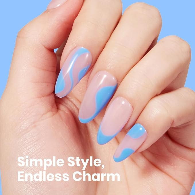 Beetles Blue Gel Nail Polish - Azure Gleam 15ML/0.51Fl Oz, Hema Free Bright Neon Blue Gel Polish, Same Color Same Bottle, Soak Off UV LED Lamp Spring Summer Nails Art, Manicure Salon DIY Neon Nails