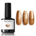 modelones Brown Gel Nail Polish,Orange Nail Polish Drawing Swirl Shell Thread Effect Gel Polish Soak Off Led Autumn Fall Nail DIY Mani Gift for Women 15 ML