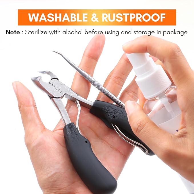 Makartt Ingrown Toenail Clippers with Nail Lifter, Stainless Steel Podiatrist Kit for Thick Nails, Manicure & Pedicure Tools for Men, Women & Seniors