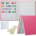 120 Colors Nail Swatches Book with 240 Nail Tips and Number Labels Leather Nail Gel Polish Display Book Nail Painting Practice Design Board No Need Pasting, No Need Glue