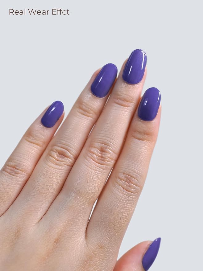 Semi Cured Gel Nail Strips - UV Light Gel Nail Stickers - 20 Long Lasting Salon Quality Wraps (Serene Blue)