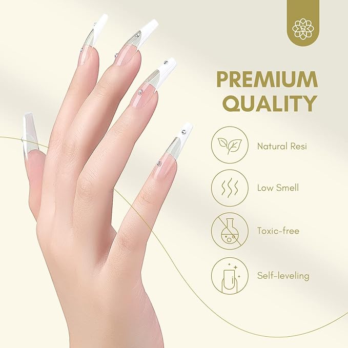 SAVILAND Builder Gel for Nails: 30ml Clear Hard Gel for Extension, Builder with Air Cushion Builder Base &Nail Strengthener Art Manicure Set 100pcs Nail Forms and Acrylic Brushr Thickening Home Use