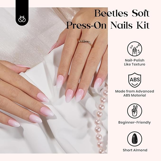 Beetles Press on Nails Kit 720Pcs 24 Colors, Short Almond Press on Nails Glossy Matte Glitter With Nail Glue & Nail Tabs Stickers, Natural Fit Lightweight Fake Nails Kit Art For Women Girls