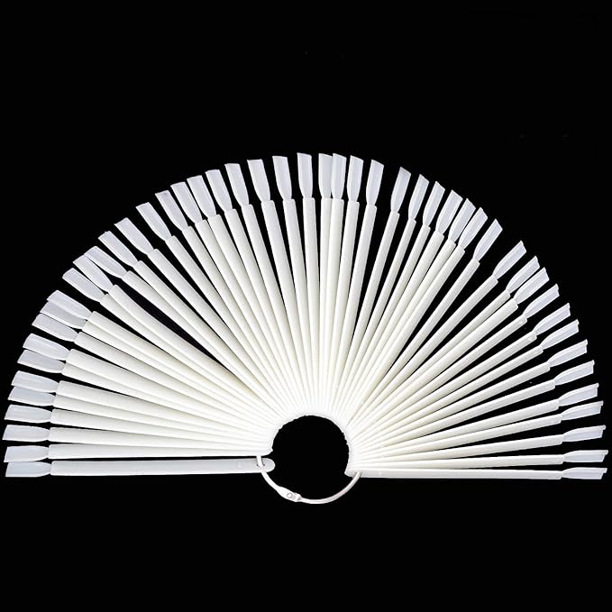 150 Tips Natural Nail Swatches Sticks Nail Art Supplies for Nail Art Polish Display and Home DIY, Nail Sample Practice Tips Color Board Art Accessories with Ring
