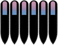 Mont Bleu Rainbow Crystal Nail File in Black Pouch - Small/Purse Size - Czech Tempered Glass - Handmade in Bohemia (Czech Republic)