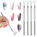 4 Pcs 7 Pin Nail Liner Art Brush, Stainless Steel Stripe Lines Nail Art Tool Pen Ultra-fine Bendable Pin Nail Manicure Tool Modeling Brush for Nail Gel Art Line Drawing Painting