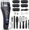 Electric Foot File Callus Remover for Feet - 6pcs Larger Grinding Head&3Speed, Pedicure Kit Foot Scrubber Deadskin Callus Remover, Foot Care Kit Pedicure Tools for Dead Skin Callus Hardskin Dry Cracks