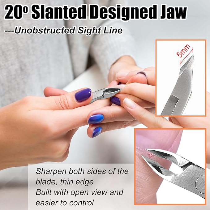 LePinko 4 Packs Upgraded Cuticle Trimmer kit, Sharp Dead Skin Clipper, Labor-Saving Cuticula Remover for Fingernail Toenail, Manicure Pedicure Tool for Women Men, 5mm Jaw, Rainbow Color