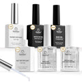 Beetles 6 Pcs 15ml Glossy & Matte Gel Top and Base Coat Set with Protein Nail Prep Dehydrator and Primer Acid-Free & Hema-Free Dehydrate Bond Primer t for Acrylic & Gel Nail Polish Gifts