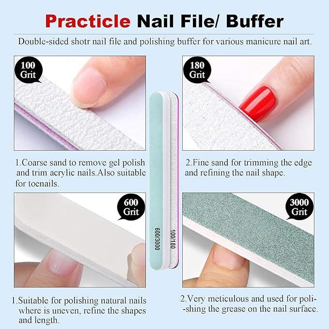 Gel Polish Remover – 45ML, Professional & Fast Gel Remover Kit, Easily Remove Gel Nail Polish in 2-5 Minutes, Gentle, Acetone Free, Not Damage to Natural Nails with Nail Files 3pcs