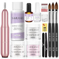 SAVILAND Acrylic Nail Kit with Drill: 3 Colors Acrylic Powder, Nail Liquid, 20,000 RPM Electric Nail File, Brushes & All Essential Tools, Nail Kit for Beginners with Everything for DIY Extension
