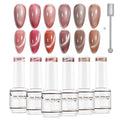 Nicedeco Hema Free Cruelty Free Vegan Gel Nail Polish 6 Colors Cat Eye Gel Polish Soak Off LED U V Gel for Nail Art Manicure Salon DIY