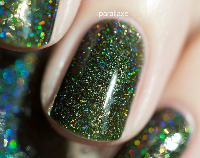 ILNP Ski Lodge - Deep Mossy Green Holographic Nail Polish