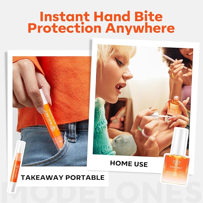modelones Nail Biting Treatment for Kids 2 Pcs Nail Biting Prevention for kids Quick Dry Thumb Sucking Deterrent Bitter Stop Nail Biting Pen No Bite Nail Polish Sets 0.58 Fl Oz