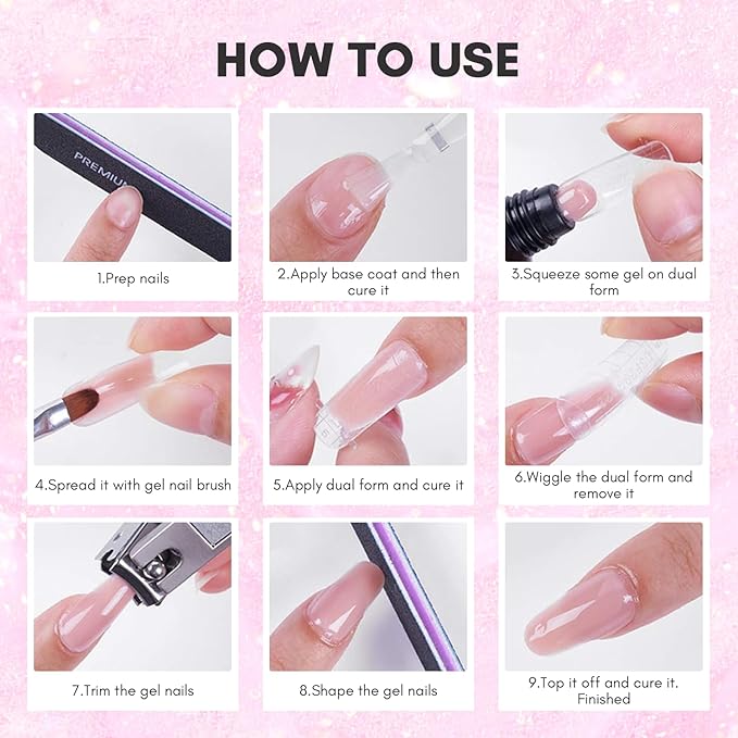 Makartt Poly Nail Gel Hema-Free Milky White 50ML Gel Builder for Natural-Looking Nail Strengthener 3D Diy Hard Gel Manicures Nail Art Home Salon-Wips of White