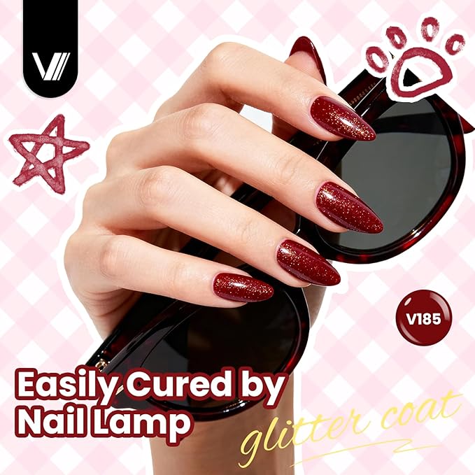 VANREESA 24 Pcs Gel Nail Polish Set -Trendy Colors Gel Polish with Base Coat & 4 Effects of Top Coat White Pink Red Orange Yellow Green Brown Blue Purple Gel Polish Set Nail Kit Gifts for Women Girls