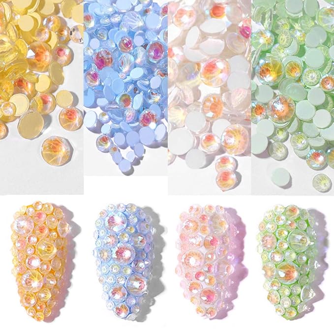 3D Luminous Nail Art Rhinestone Gem Kit Party Theme Luminous 4 Pack(Luminous 1)