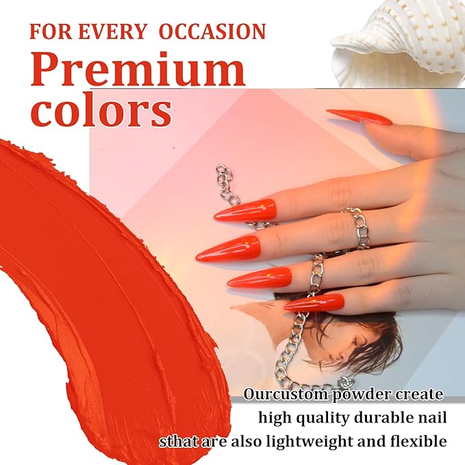 Dip Powder French Collection Nail Art Starter Manicure Salon DIY at Home, Odor-Free & Long-Lasting, Christmas Red Dip Powder, 28g