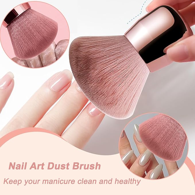 Nail Art Dust Powder Remover Brush Soft Nail Dust Cleaner Brush Makeup Manicure Brushes for Acrylic Nail Art Clean Up Tools 1 Pack