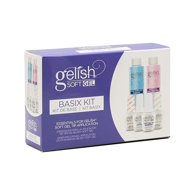 Gelish Soft Gel™ Mini Basix Kit Start Up Set, Soft Gel™ Tips, Nail Tips, Nail Kit, Polish Prep, Long-Lasting Salon-Quality Manicure at Home.