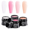 GELLEN Builder Nail Gel, 4 Colors Nail Extension Gel Set White, Hot Pink, Nude Pink, Light Orange Hard Gel Builder Nail Extension for Nail Art