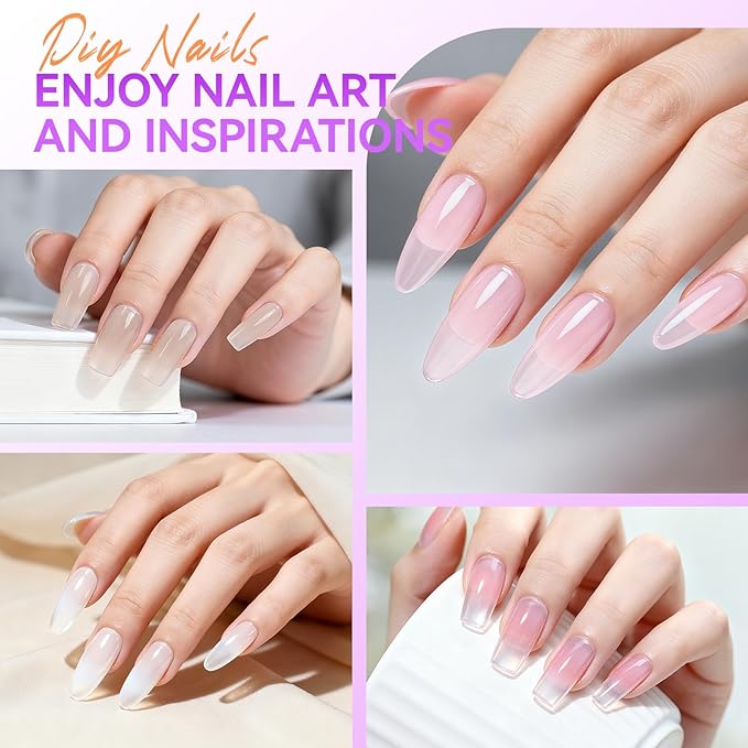 gelike ec Professional Jelly Gel Polish: 12 Nail Colors Set for Salon Technicians with 16ml Big Bottle & Color chart - HEMA & TPO Free Safe Formula Easy to use On Natural or Acrylic Nails