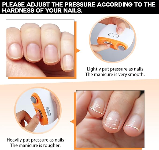 Electric Nail Clipper, 3 in 1 Electric Nail Trimmer and Polisher with LED Light & Clip Storage, USB Rechargeable, 2 Speed Electric Nail File for Baby, Kids, Seniors, Caregivers