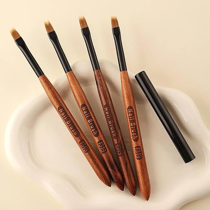 Ombre Nail Brush (Thicken), Precise Gradient & Lace Nail Art Painting Brushes Pen, Acrylic Ombre Brush for Nails, Mahogany Manicure Design Tool for DIY & Salon Gel Polish