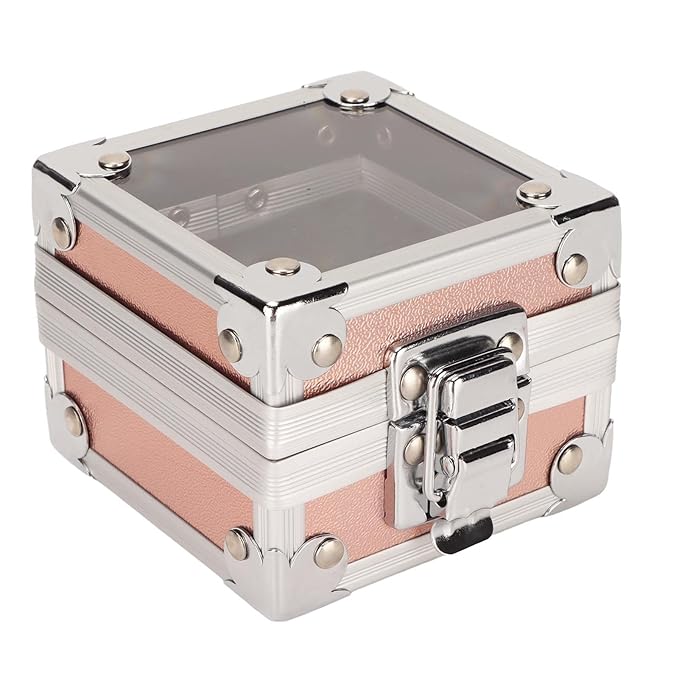 Nail Drill Bit Holder,ANGGREK 25 Holes Drill Bit Case 3 Layer Sponge Transparent Cover Storage Displayer Box for Acrylic Nail Drill Bit Rivet Reinforcement Nail Drill(Gold)