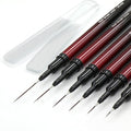 MYR 6Pcs Metal Nail Art Brushes and 2Pcs Nano Nail Files, including 6/9/12/15/18/25mm Nail Art Liner Brushes suitable for Creating Lines, Ripples, Grid Patterns, and Intricate Designs on the Nail Tips