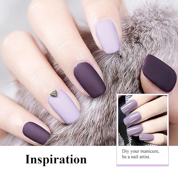 Imtiti Gel Nail Polish, Grape Purple Nude, 0.5 Fl Oz, DIY Nail Art Starter Kit for Women Girls