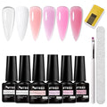 MTSSII Builder Gel for Nails, 6 Colors Clear White Pink Building Strengthener Gel Set for Nail Extension Nail Art Design Beauty Gift for Women